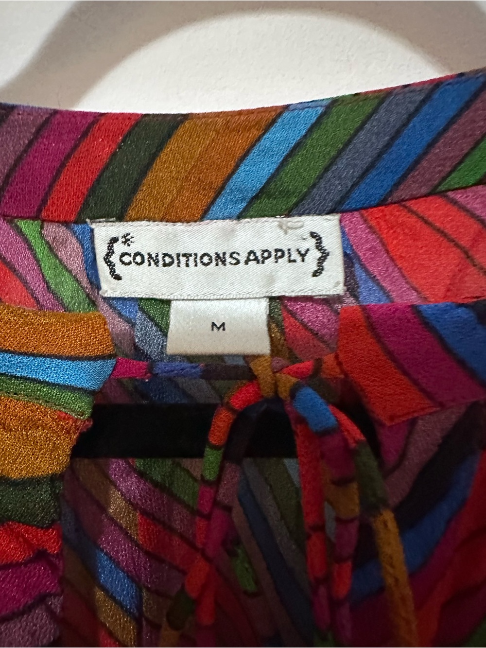 Anthropologie retro striped multicolor flowy peasant semi-sheer top- M - Picture 14 of 15